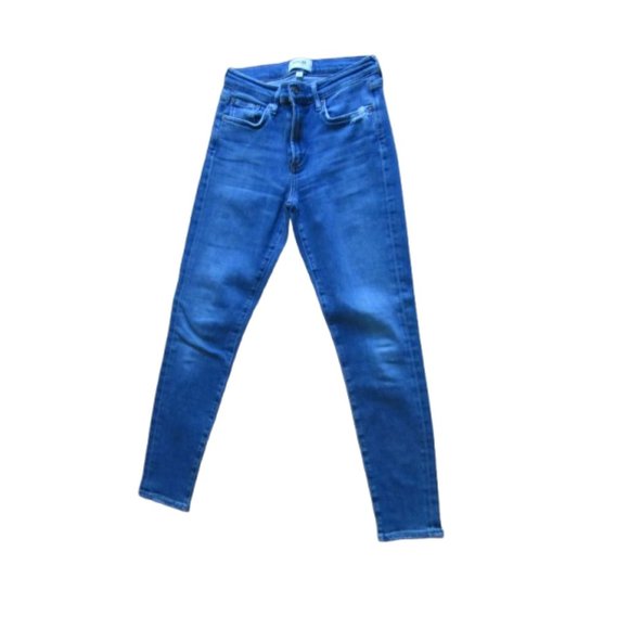 Agolde Sophie High-Rise Skinny Jeans Size 26 Distressed Detail Blue Denim Womens - Picture 2 of 6